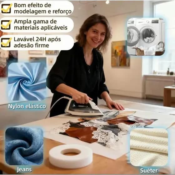 Fita Bainha 10m até 100 metros de comprimento Uso Profissional Alta Fixação Sem Costura opção de 2cm ou 5c de largura