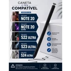 Caneta S Pen compatível Galaxy Note 20 S22 Ultra S23 Ultra S24 Ultra - Escrita Precisa e Encaixe Perfeito