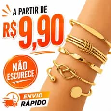 Pulseiras Femininas Aço Inoxidável Não Escurece Dourada/Prateadas Promoção Kit ou Unidade