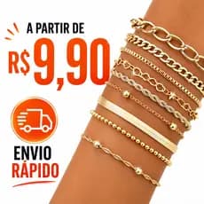 Kit Pulseiras Femininas Aço Inoxidável 3, 5 ou 10 Unidades Vários Modelos Promoção