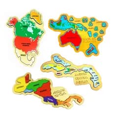 Kit Quebra-cabeça Mapas América do Norte, Oceania, América Central Ístmico e Insular