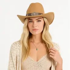 Chapéu Texas em feltro cowboy com faixa em couro