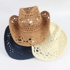 Chapéu gypsy feminino de Praia de Palha Durinha estilo Cowboy Hippie Chic moda boho Virginia
