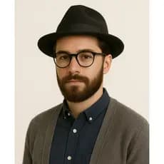 chapéu fedora aba curta feltro unissex masculino ou feminino