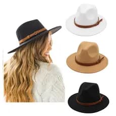 Chapéu Fedora Aba Média com Faixa Cinto Couro Qualidade Premium