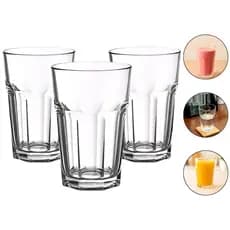 Kit Copos De Vidro 360ml Transparente Copo Resistente Para Água Suco Refrigerante Bebidas e Drinks