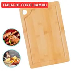 Tabua De Corte Retangular Em Bambu 28x18 Cozinha Verdura Legume Carne
