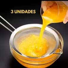 3 Peneira Coador Em Aço Inox Casa Cozinha Tamanhos Diferentes