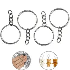 Argola Para Chaveiro 25mm Com Corrente Prata