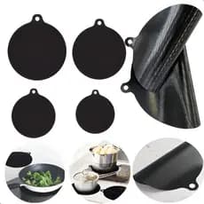 Kit 12 Unidades Protetor Almofada Em Silicone Para Fogão de Indução Redondo 17cm Preto