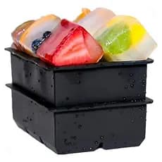 Kit 4 Formas Silicone Gelo Cubo Grande 6 Unidades Cada Preta