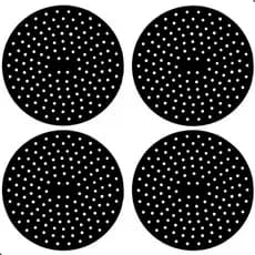 Kit 4 Tapete Protetor Perfurado Para Cooktop Indução Fogão Cor Preto