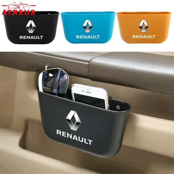 Renault Lixeira Para Carro Mini Lata De Lixo Pendurada Dustbin Caixa De Armazenamento Organizador De Acessórios Para Renault Kwid Duster Oroch Kardian Megane 2 Sandero ZOE Clio Fluence Logan Captur Scenic Kiger Koleos