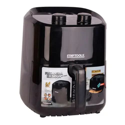 Fritadeira Elétrica Air Fryer 3,4L Preto 127V | Sem Óleo, Compacta e Potente Ideal Para Batatas, Frango e Carnes