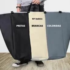 Cesto de Roupas Multiuso com 3 Compartimentos | Organizador Dobrável para Lavanderia e Quarto