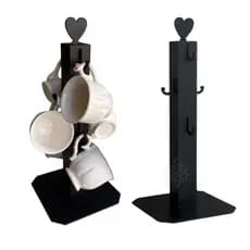 Porta Xícaras Canecas 6 Ganchos Mdf Cantinho do Café Cha Mancebo Suporte Mesa Expositor Cabideiro