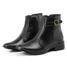 Botinha Bota Feminina Com Ziper Lateral Fivela Estilosa Conforto Inverno