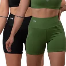 kit 2 Shorts zero transparência FITNEES forrados com cós alto e proteçao Uv