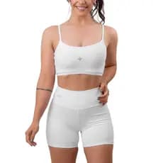 Conjunto Fitness Feminino. Shorts Cintura Alta e TOP academia kit 2 peças