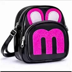 Bolsa Infantil Coelhinha Glitter Feminina Transversal | Mini mochila infantil feminina.
