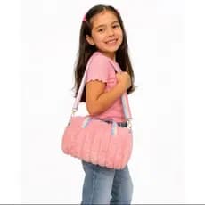 Bolsa de Ombro Peluciada Infantil Menina| Bolsa Transversal Infantil