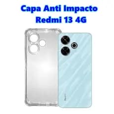 Capa Anti Impacto Redmi 13 4G Capinha Transparente Com Borda Protetora Compatível Com Redmi 13 4G