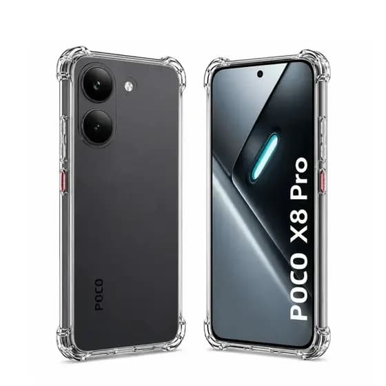 Capa Anti Impacto Para Poco X8 Pro 5G Capinha Transparente Com Borda Protetora Compatível Com Pocophone X8 Pro 5G