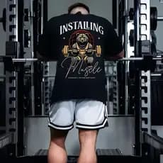 Camiseta Oversized Masculina Unissex 100% Algodão Estampada Academia Treino Streetwear dia a dia treino gym