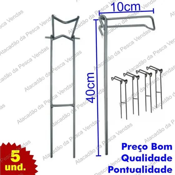 Suporte para pesca 3 posições 5 unidades tamanho M reforçado  serve em vara de mão, vara de molinete