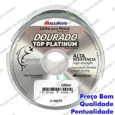 Linha Monofilamento Mazzaferro Dourado Top Platinum Vários tamanhos - 100 Metros