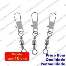 Girador Com Snap Gancho de pesca de aço inoxidável, gancho conector de linha de pesca pino isca de pesca rolamento