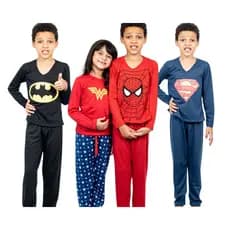 Pijama Infantil Longo Estampado Meninos Super Herói
