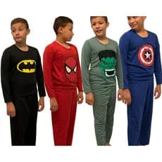 Kit 3 Pijama Longo Infantil Estampados Super Heroi/Kit 3 Conjunto Pijama Frio Infantil Criança