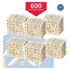 Kit 600 Pregadores De Madeira Grande Gigante Prendedor Roupa