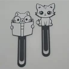 kit 2 marcadores de pagina pets fofinhos para livros (gatos)