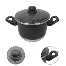 Panela Caçarola Caldeirão Pequeno 14cm Preto Craqueada
