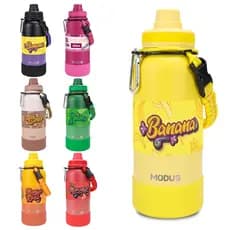 MODUS Garrafa Térmica De Água Isolada 1000ml De Aço Inox Com Alça e Base Emborrachada Anti Derrapante