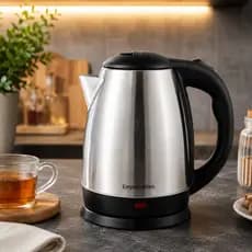 Chaleira Elétrica Térmica Bule Com Tampa Inox 1,8L 127V Aquecimento Rapido Base