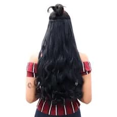 Aplique Liso Ondulado Tic Tac Removível - Macio - 70cm - Semelhante Ao Cabelo Humano - Weng