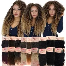 Kit 2 Cabelos Organico Cacheado Afro Para Crochet Braids Weng 70 Cm / 300 Gramas