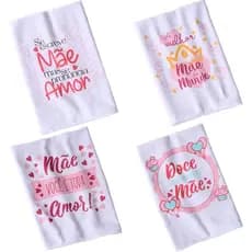 Pano de Copa Sarja Amor de Mãe 220g/m² 100% Algodão 45x75cm