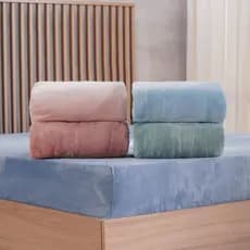 Lençol com Elástico Queen Plush Flannel 100% Poliéster 158x198x30cm Bene Casa