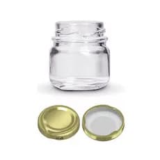 KIt 15x  Unidades Pote Vidro Redondo 40ml Tampa - Lembrancinha Brigadeiro Vela Tempero Doce Mel Geleia