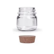KIt 100 Unidades Pote Vidro Redondo 40ml Tampa Cortiça Rolha - Tempero Vela Doce  Brigadeiro Lembrancinha Amostra Geleia