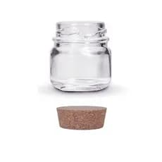 KIt 12x Unid Pote Vidro Vela Redondo 40ml Tampa Cortiça Rolha - Lembrancinha Brigadeiro Vela Tempero Doce Mel Geleia
