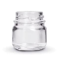 KIt 12x  Unidades Pote Vidro Redondo 40ml Tampa - Lembrancinha Brigadeiro Vela Tempero Doce Mel Geleia