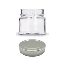 Pote Vidro Pianezza 210ml Com Tampa Alta Prata - 10 Unidades - Tempero Vela Doce Mel Brigadeiro Lembrancinha Geleia