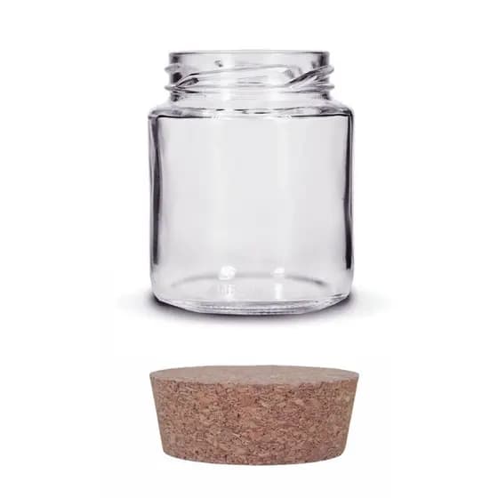 Pote Vidro Belém 240ml - Tampa Rolha - 5 Unidades - Para Tempero Vela Doce Mel Brigadeiro Geleia