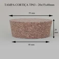 Rolha De Cortiça 20x55x48 - T63 - 10 Unidades