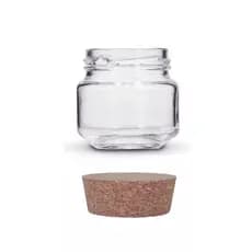 Kit 10 Potes Vidro Redondo 120ml  - Tampa Cortiça Rolha - Tempero Vela Doce Mel Lembrancinha Geleia